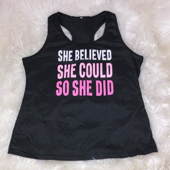 Pink She Believed She Could So She Did Racerback Tank Top - Picture 1 of 9